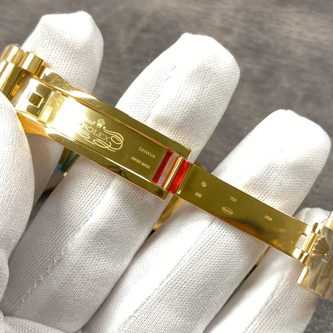 Luxury Green Dial Gold Watch – Crystal Bezel Men’s Stainless Steel Watch