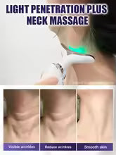 Neck Face Massager, Red Light Therapy & EMS Microcurrent for Skin Tightening & Jawline Lifting, USB Rechargeable Beauty Tool