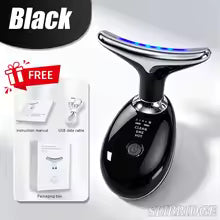 Neck Face Massager, Red Light Therapy & EMS Microcurrent for Skin Tightening & Jawline Lifting, USB Rechargeable Beauty Tool