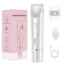 Electric Razors for Women 2 in 1 Electric Shaver for Pubic Hair Trimmer IPX7 Waterproof Wet&Dry Use Bikini Shaver for Body