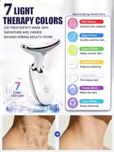 Neck Face Massager, Red Light Therapy & EMS Microcurrent for Skin Tightening & Jawline Lifting, USB Rechargeable Beauty Tool