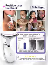 Neck Face Massager, Red Light Therapy & EMS Microcurrent for Skin Tightening & Jawline Lifting, USB Rechargeable Beauty Tool