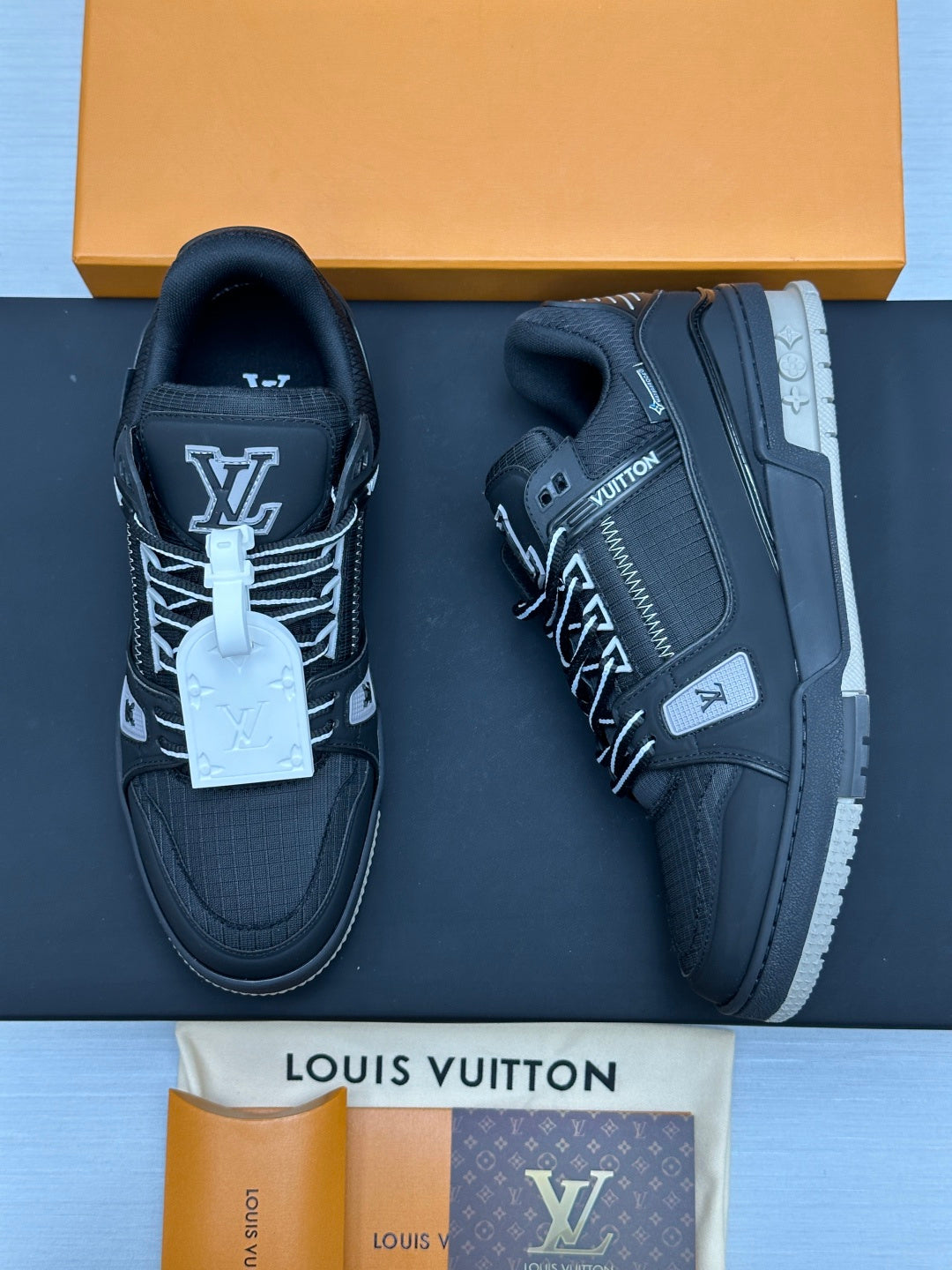 Luxury Black & Silver Low-Top Sneakers – Premium Casual Shoes