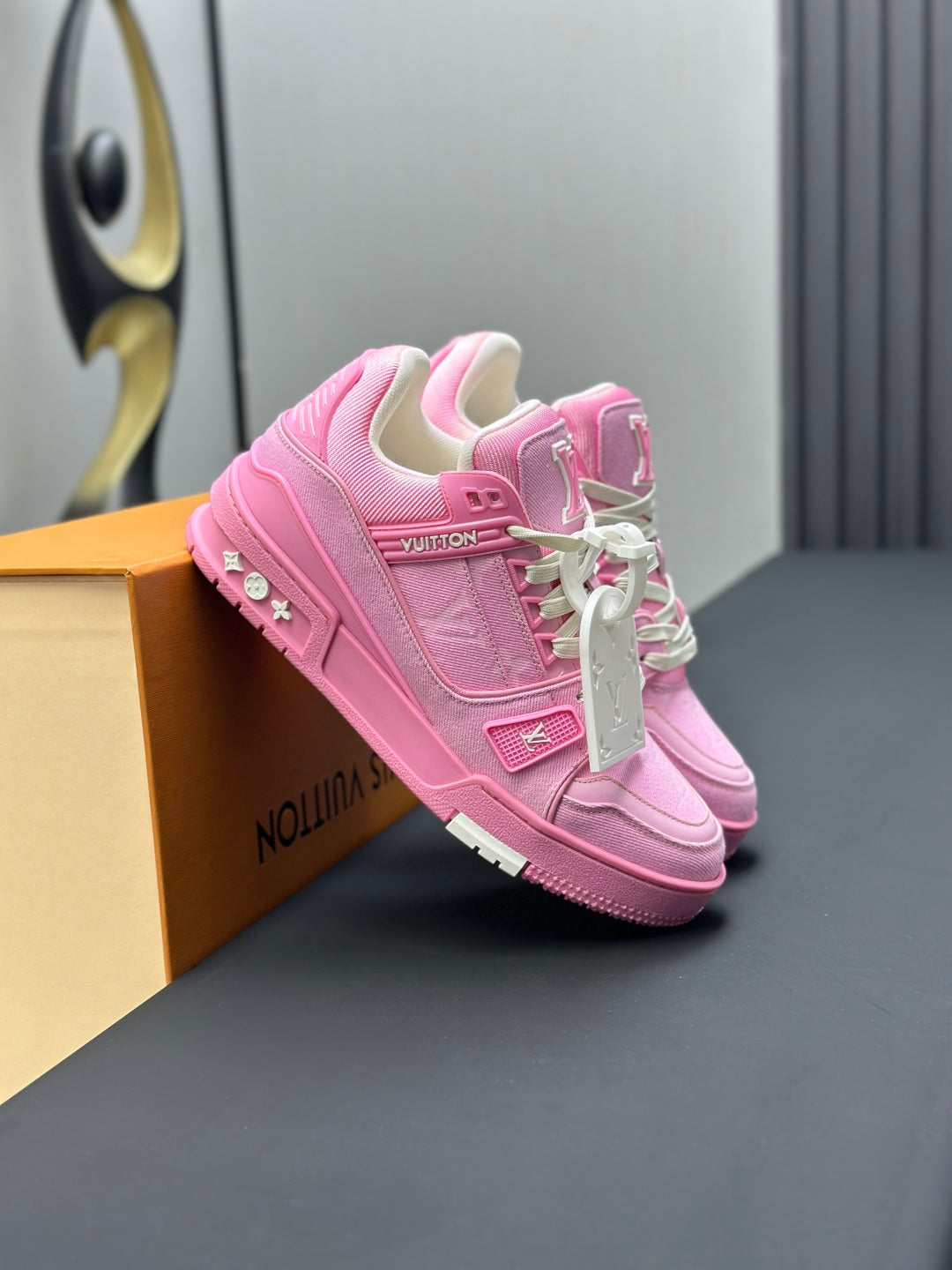 Luxury Pink & White Low-Top Sneakers – Premium Statement Shoes