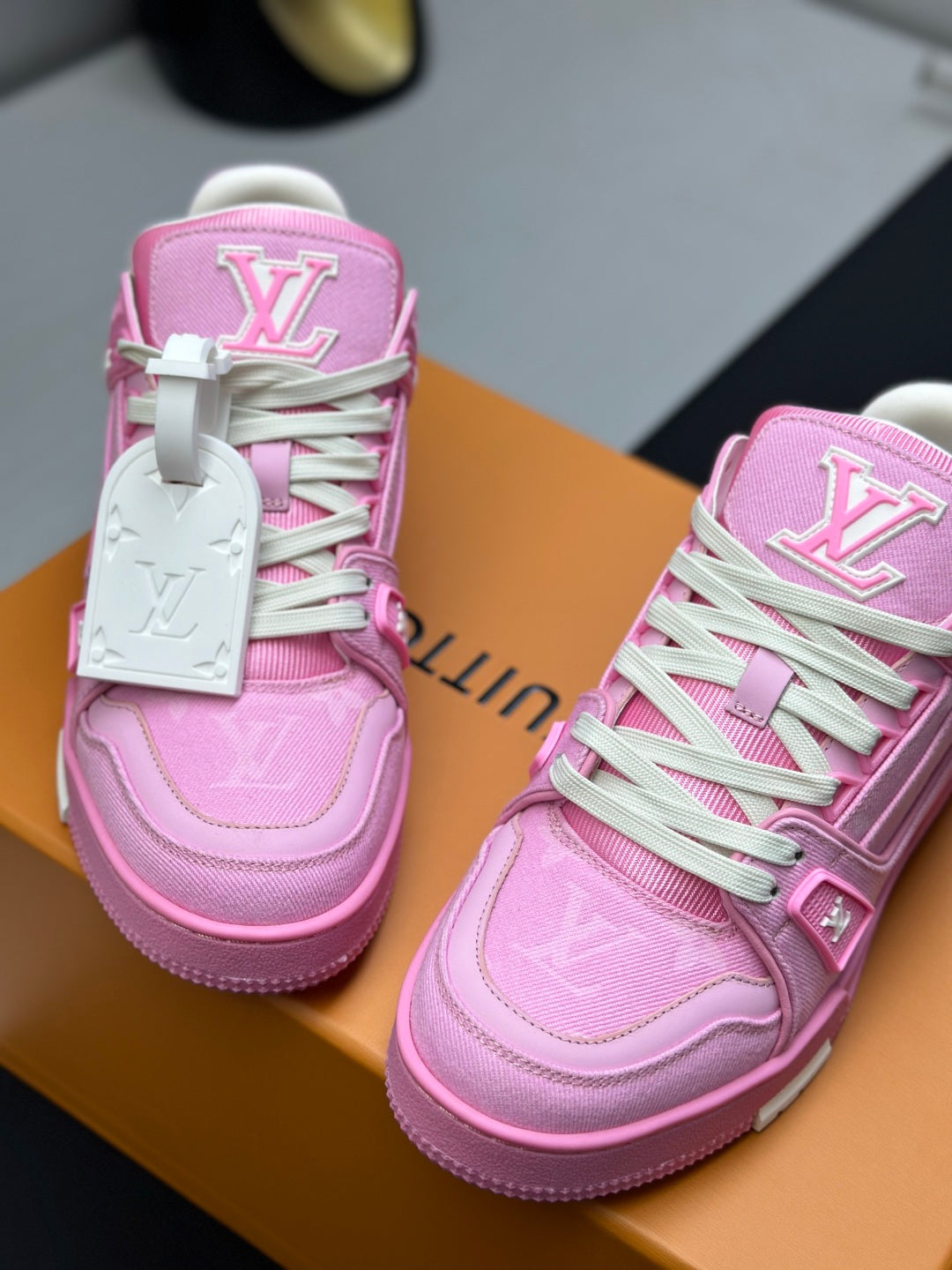 Luxury Pink & White Low-Top Sneakers – Premium Statement Shoes
