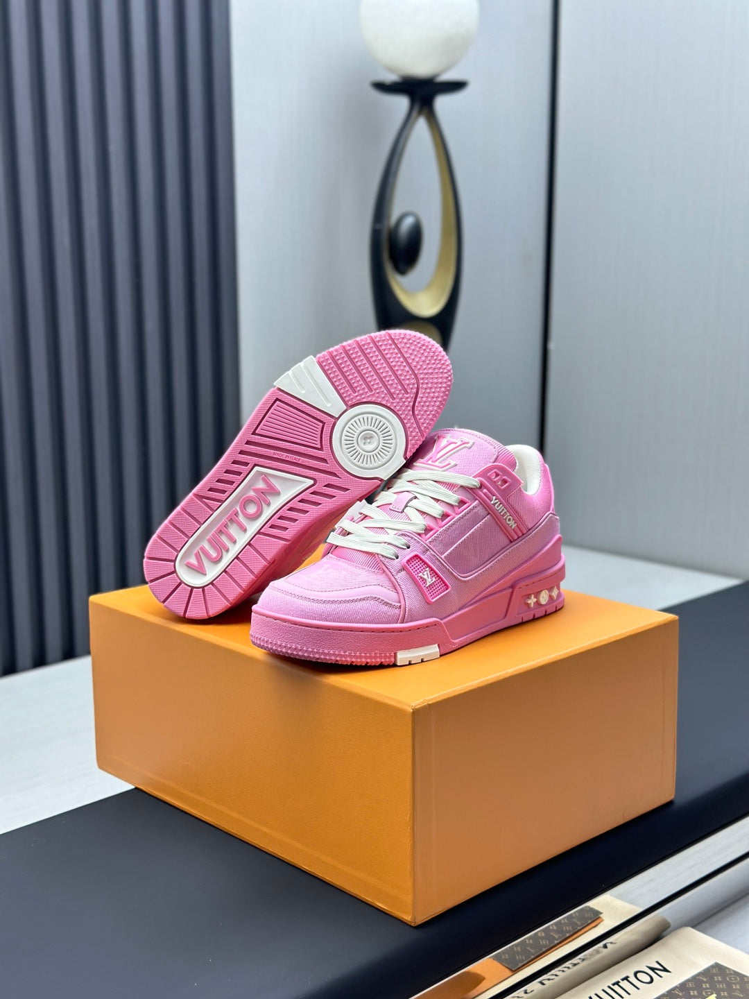 Luxury Pink & White Low-Top Sneakers – Premium Statement Shoes