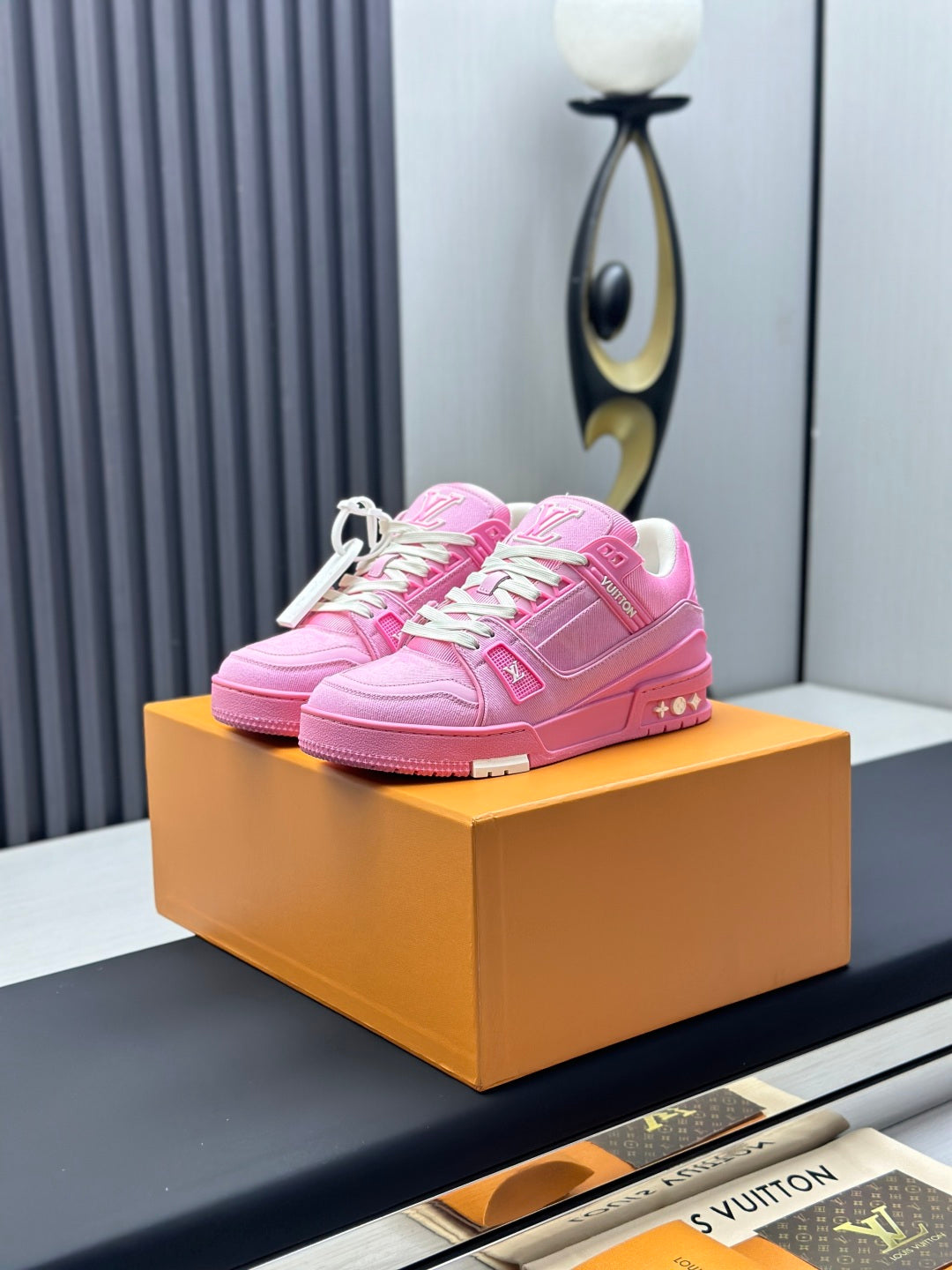 Luxury Pink & White Low-Top Sneakers – Premium Statement Shoes