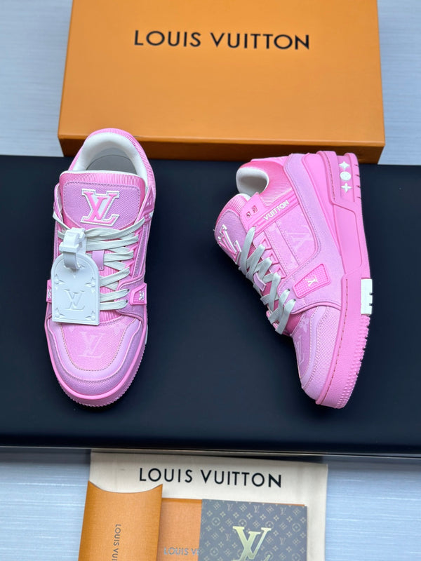 Luxury Pink & White Low-Top Sneakers – Premium Statement Shoes