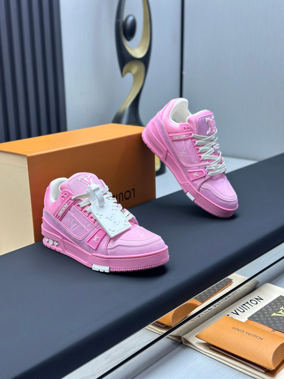 Luxury Pink & White Low-Top Sneakers – Premium Statement Shoes